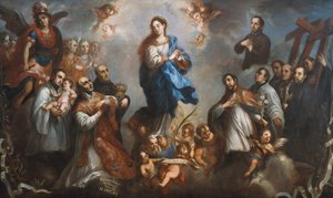 De Onbevlekte Ontvangenis met Jezuïeten door Juan Francisco de Aguilera